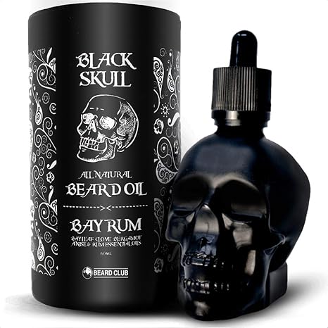 Olio da barba black skull | bay rum | edizione limitata | 60ml | biologico e naturale