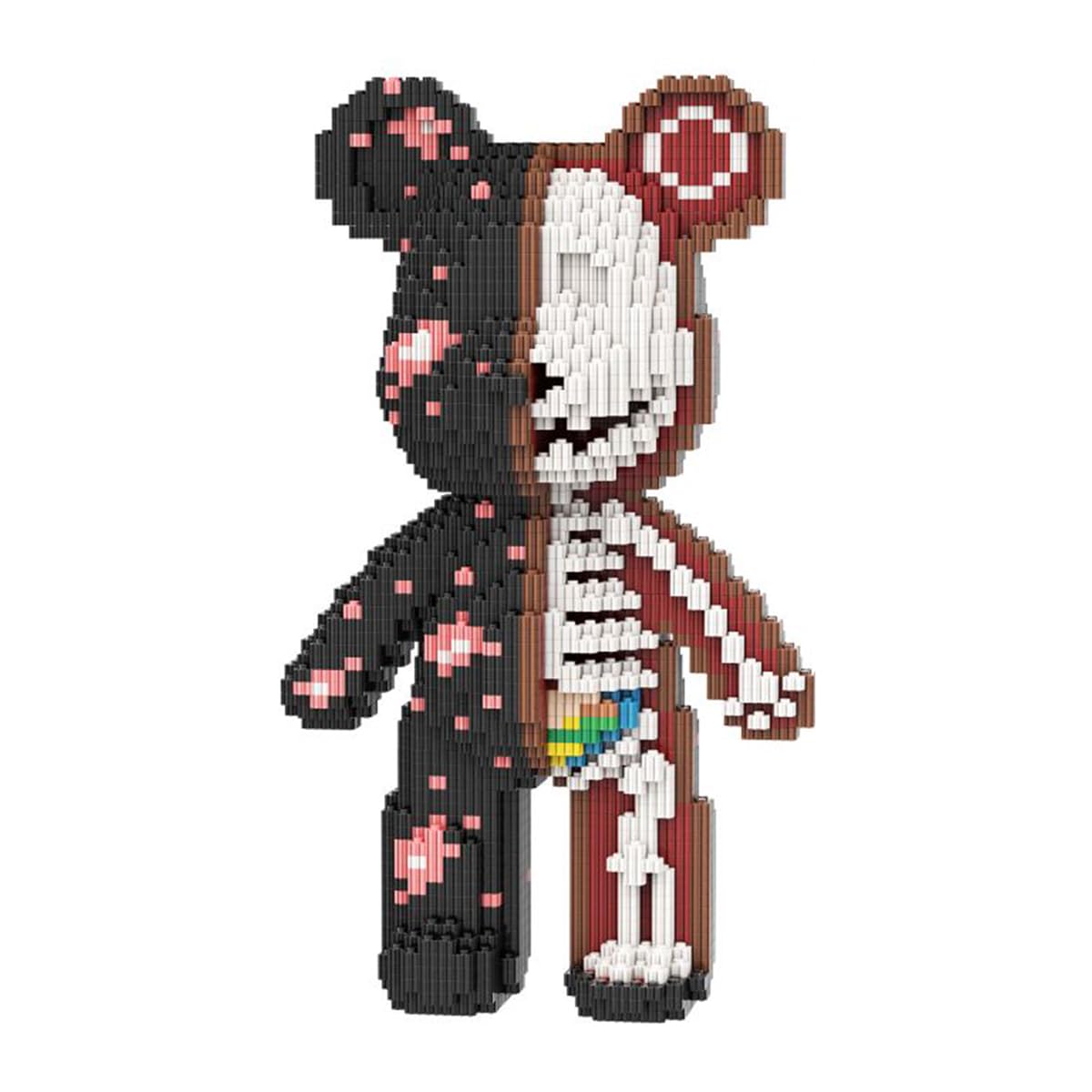 Photo 1 of PIANTION Animal Graffiti Skeleton Bear Micro Building Blocks Set(3000PCS XQ034) 12.6in High Series,Gifts Suitable for Adults