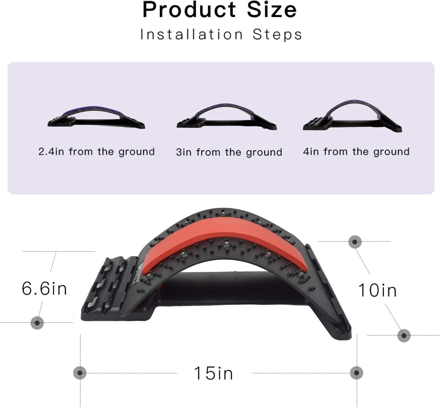 Lower Back Stretcher with Magnetic Acupressure Points Multi-Level Lumbar Stretching deviceLumbar for Pain Relief Chronic Herniated Disc Sciatica Scoliosis Spinal Back Stretcher for Relieve Back Pain …: Health & Personal Care