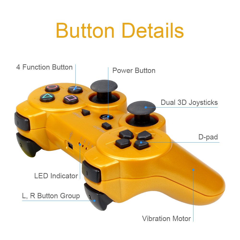 PS3 Controller Wireless Bluetooth Six Axis Dualshock Game Controller