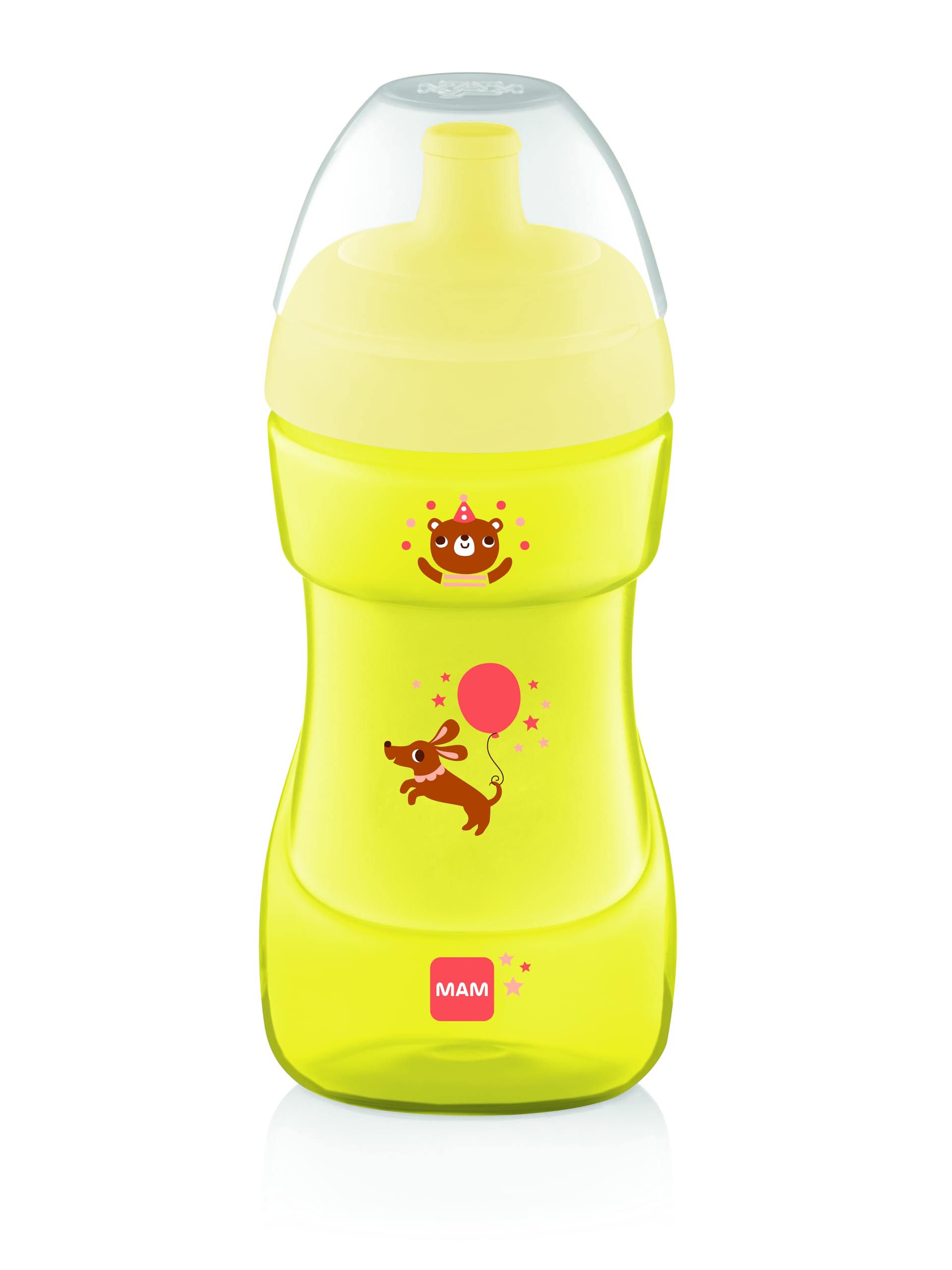 MAM Sports Cup Learning Tumbler with Automatic Plug, Baby Spill Tumbler with Flow Control Valve, Easy to Hold Non-Drip Cup, 12+ Months, Green