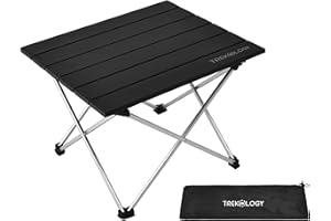 TREKOLOGY Small Camping Table - Beach Table That Fold Up - Lightweight, Foldable, Potable Folding Small Outdoor Table - for Camp, Hiking, Campers & Summer Outing Trip