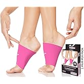 Physix Gear Arch Support Bands for Foot discomfort comfort - Arch comfort Compression Bands, Arch Support Band for Plantar Fasciitis, Arch Compression Support, Arch Sleeves, Foot Arch, Pink, L