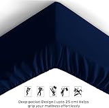 Aspire Homeware King Size Fitted Sheets 25cm Deep Navy Soft & Breathable view 6