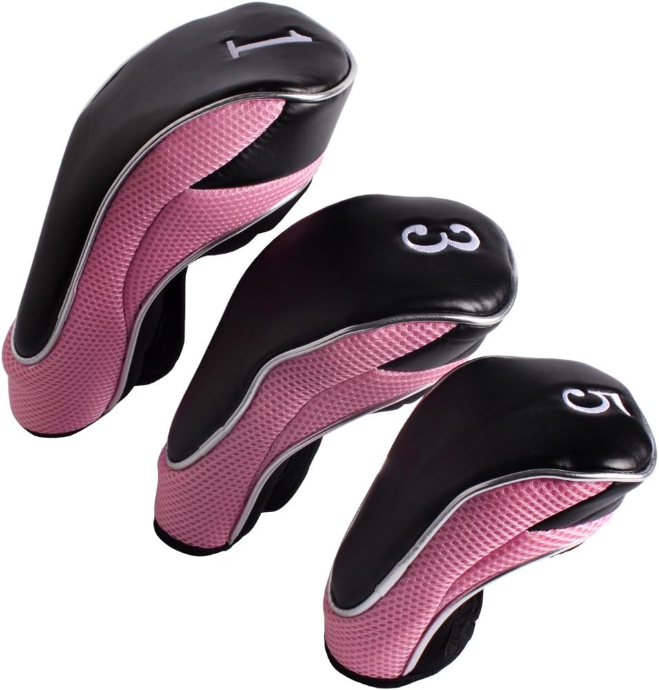 Andux Golf Driver Wood Head Covers with Hook & Loop Set of 3 (MT/MG12