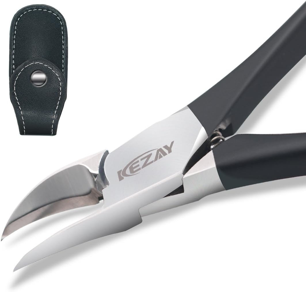 KEZAY Professional Toenail Clippers for Thick or Ingrown Nails, Heavy Duty Nail Scissors (black) …