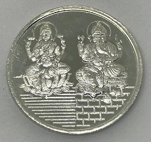 LAKSHMI/ LAXMI GANESH PURE SILVER (99.5%) COIN 5 Grams