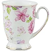 FlorisHome ® Fine Bone China Flower Coffee Mug Tea Cup 11 oz 330 ml
