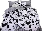 Loussiesd Cute Cow Print Duvet Cover Set Reversible 135x200 Single view 2