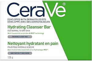 CeraVe Hydrating Cleansing Bar Soap-Free Body and Face Cleanser Bar with Hyaluronic Acid and Ceramides Fragrance Free & Non-I