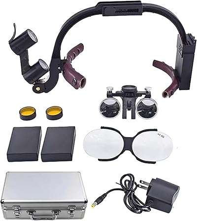 ZEOPLE Dental Surgical Loupes 2.5X Magnifier Headlight 5W LED Working Distance