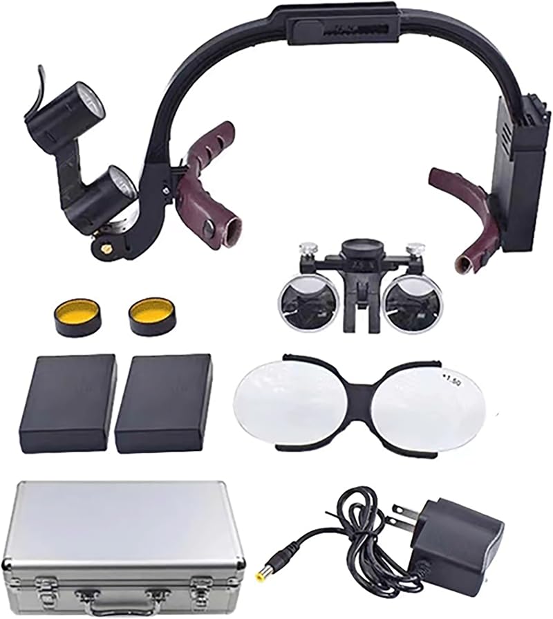 ZEOPLE Dental Surgical Loupes 2.5X Magnifier Headlight 5W LED Working Distance