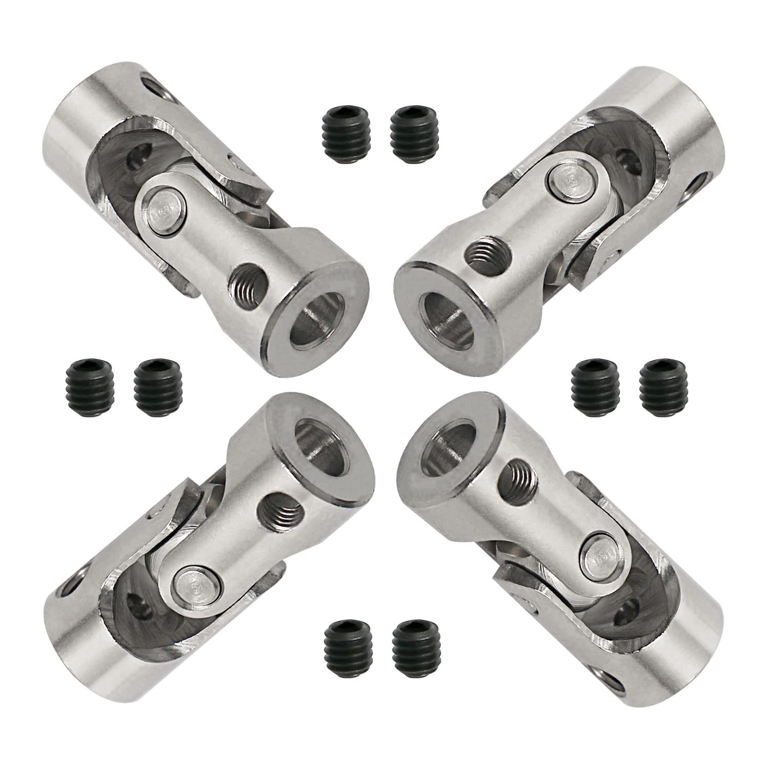 Ohamtes 4Pcs shaft diameter 2mm to 4mm universal coupling Rotatable universal steering shaft U-joint coupler