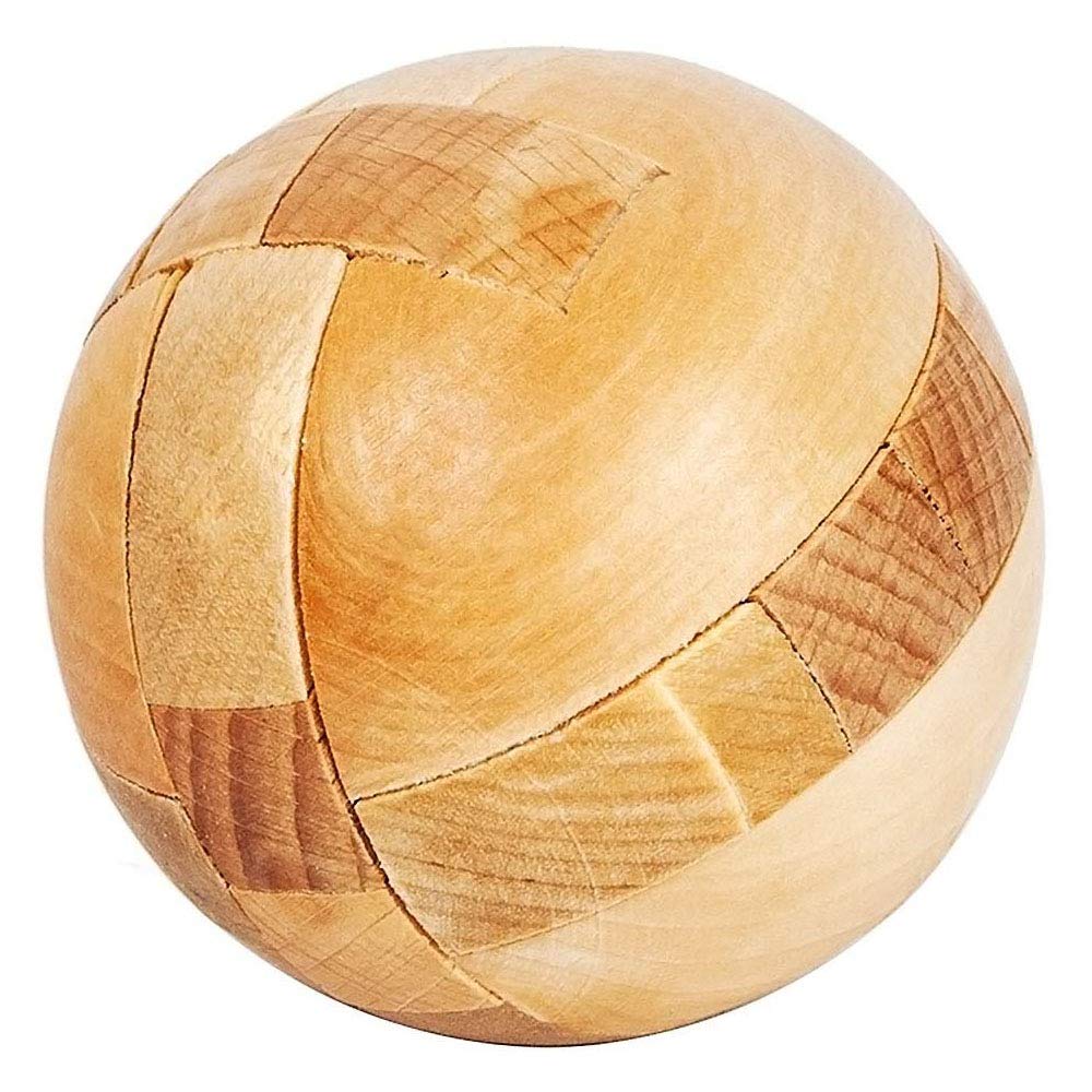 Amasawa 3D Wooden Brain Teaser Puzzle,Geduldspiel Fußball aus Holz,Holz Puzzle Magical Ball Intelligenz Spiel Denksport Spielzeug 3D IQ Puzzle 3D Holzpuzzle Knobelspiele Geduldspiel
