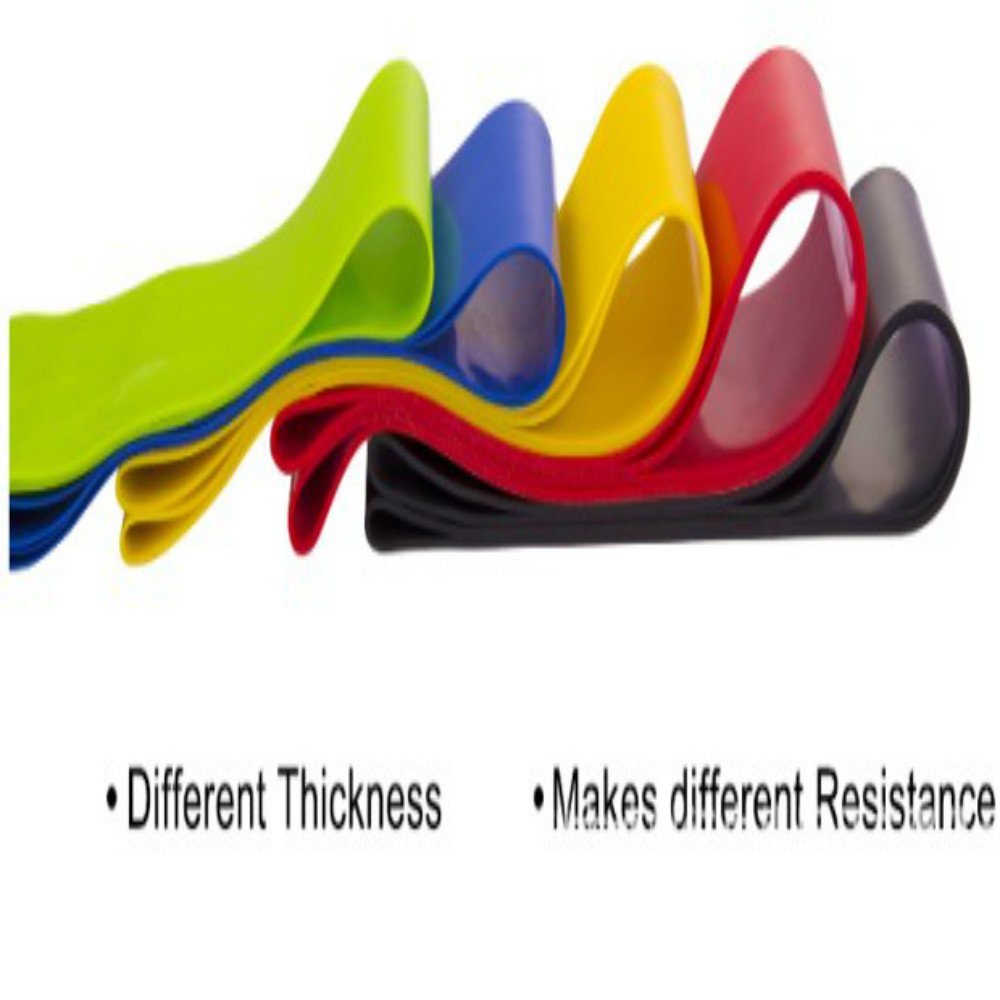 Enshey Resistance Bands Exercise Loops-Set of 5, Workout Bands - Fitness Training Strength, best for Pilates, Physical Therapy, Yoga -Includes Instruction Manual& Carry Bag