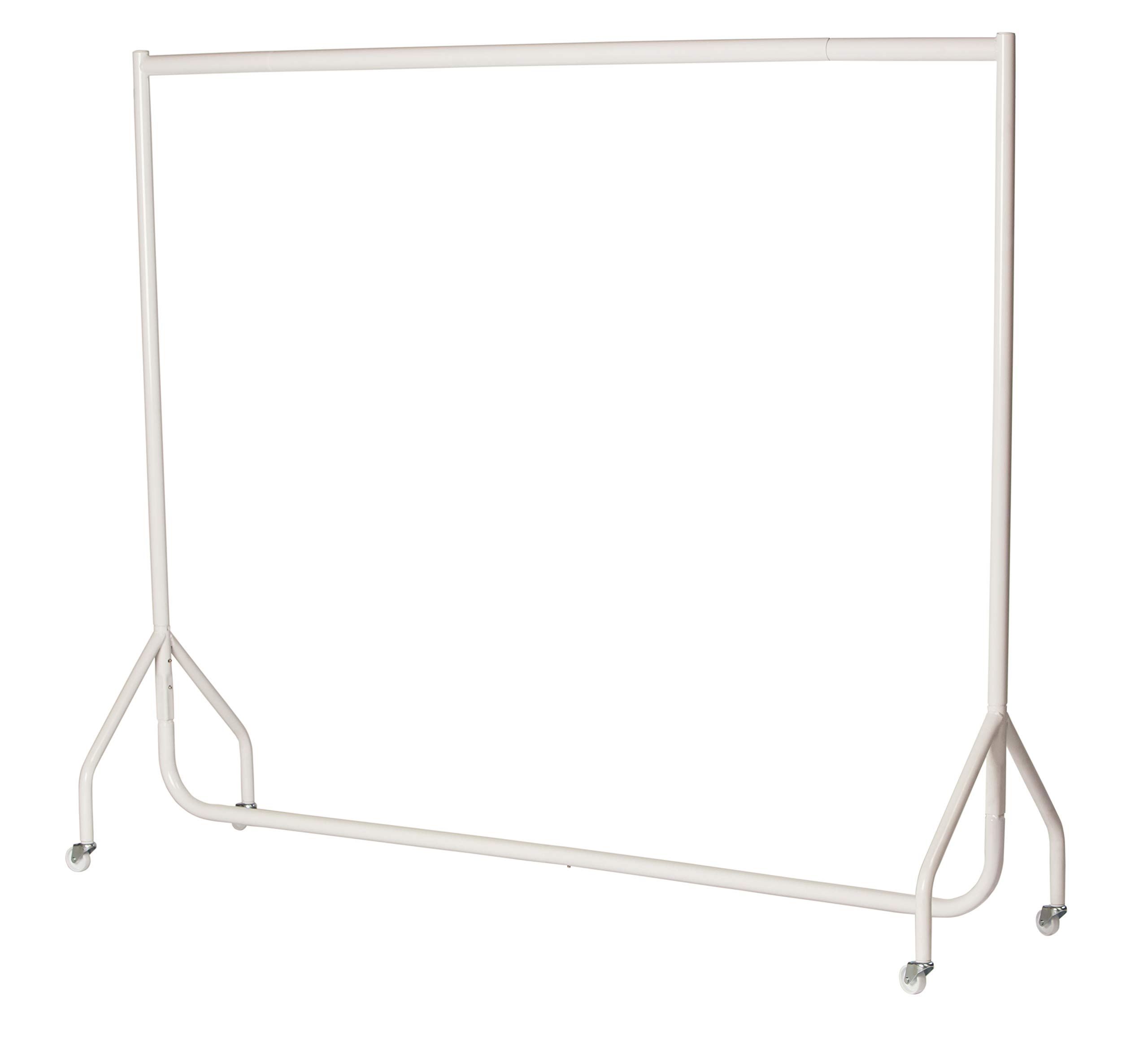 The Shopfitting Shop HEAVY DUTY WHITE Clothes Rail 5ft Long x 5ft High Garment Storage Rack 32mm Steel Tube