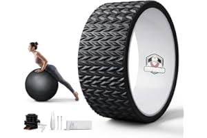 HAPBEAR Yoga Wheel - Yoga Wheel Set with 26'' Anti-Burst Exercise Ball – 12'' PP Inner Core Spine Alignment Tool for Back Pai