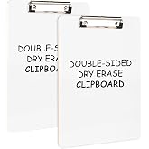Macroclo Dry Erase Wood Clipboard Set of 2, White 8.5 x 11 Clip Board | Size 9" x 12.5", Double-Sided White Board for Classroom, Students, Teacher, Office &amp; School Supply