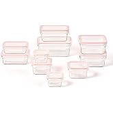 GLASSLOCK Smart 20-Piece Glass Food Storage Set - 100% Airtight &amp; Leakproof, BPA Free lids, Freezer to Oven Safe, Meal Prep