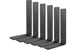 AUNULAHCA Heavy Duty Shelf Brackets 10 Inch, 6 Pack Floating Shelf Brackets, L Wall Shelf Bracket for DIY Decorative with Mounting Hardware