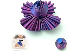LAMVPKER Gear Ball - 3D Printed Gear Ball Spin Ball or Cube Fidget Toy, Gear Sphere, Gear Ball Fidget Toy, Stress Ball, GearSphere Desk Toy, Fidget Ball, Gear Toy for Stress and Anxiety Relaxing (Purple)