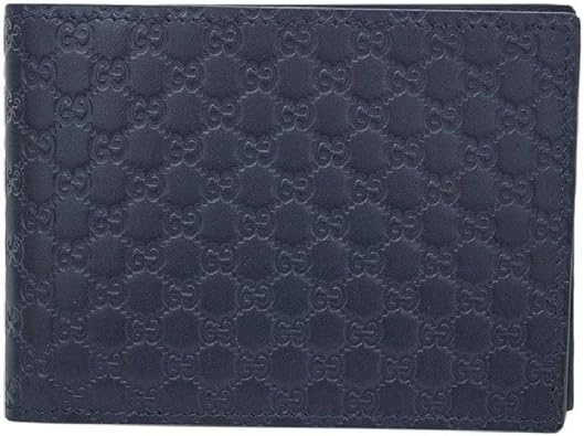 Amazon アウトレット グッチ Gucci 財布 4009 Gucci メンズ 二つ折り 小銭付き 横長 マイクログッチッシマ ネイビー 並行輸入品 Gucci グッチ 財布