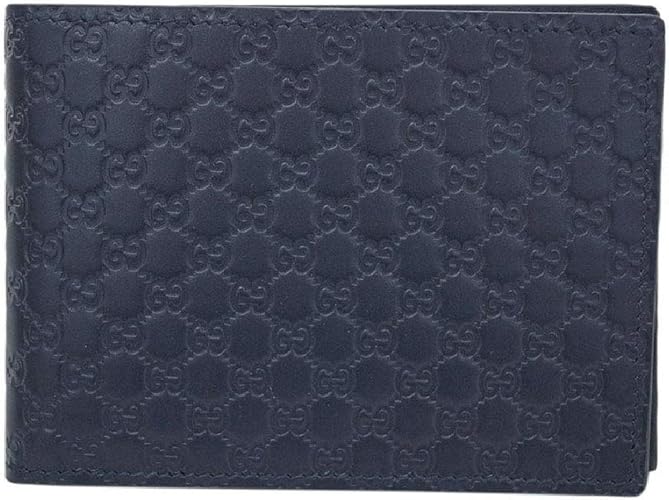 Amazon アウトレット グッチ Gucci 財布 4009 Gucci メンズ 二つ折り 小銭付き 横長 マイクログッチッシマ ネイビー 並行輸入品 Gucci グッチ 財布