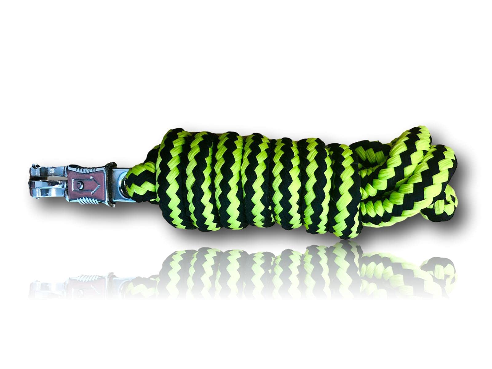 Lead rope with panic hook for horse in various stylish designs. Leash, ties pony, donkey, goat
