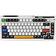 KZZI K75 PRO RGB 75% Wireless Gasket Mechanical Keyboard, Triple Mode BT5.0/2.4G/USB-C 82 Keys Hot Swappable Gaming Keyboard w/Knob & Power Display, Custom Tactile Switches, Black White