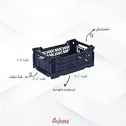 AYKASA Collapsible Storage Bins, Plastic Crate for