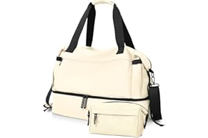 CONTAIL Women Weekender Bags,Personal Item Overnight Travel Duffel Bag with Shoes Compartment and Separate Toiletry Bag