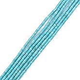 160pcs 4x2mm Blue Turquoise Heishi Disc Rondelle Spacer Natural Stone Semi Precious Gemstone Loose Beads for Jewelry Making 15 Inch