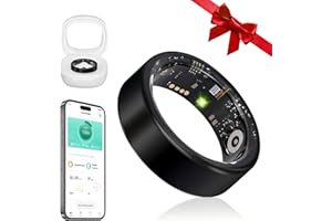 YULUCKGO Smart Ring Fitness Tracker for Men - Health Heart Rate Ring with Sleep Monitor and Blood Oxygen Tracking, No Subscription Fee, Family Care, Remote Photography,IP68 Waterproof