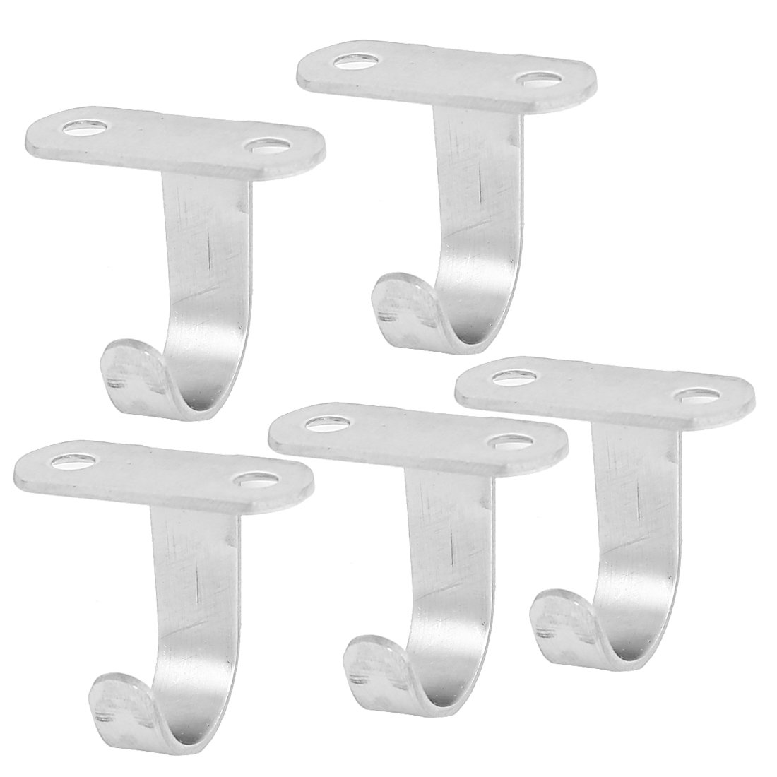 Sourcingmap Clothes Coat Cabinet Top Mount Stainless Steel Wall Hooks Hangers 5pcs