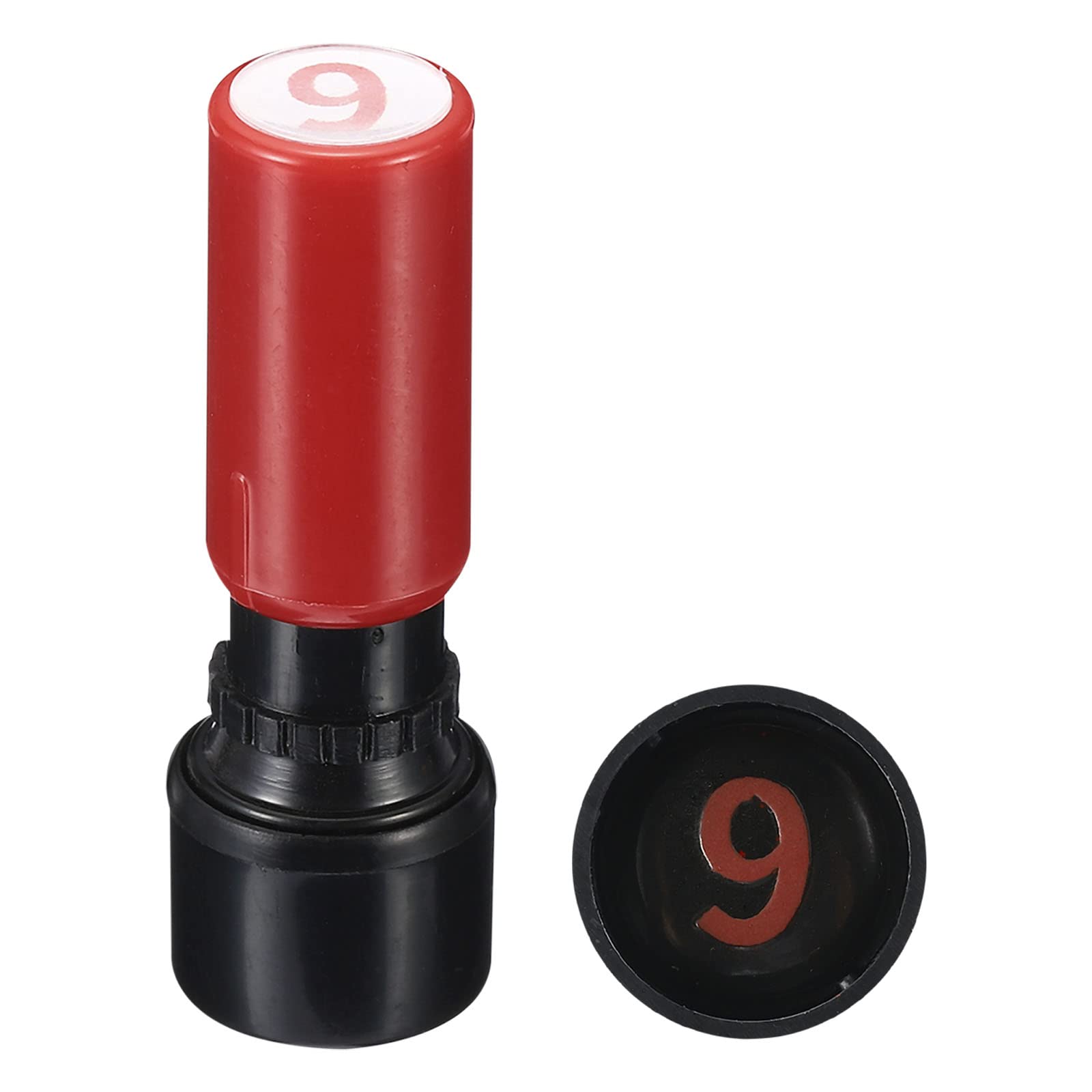 PATIKIL Number Stamps Self Inking, Numeral 9 7mm Number Stamp Teacher Stamp Initial Stamp Ink Stamp for Class Notebook Scrapbooking DIY Craft, Red Shell