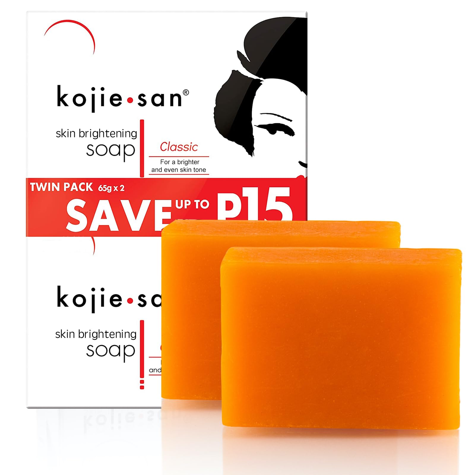 Kojie San - Kojic Acid Soap - Unisex - 2 Bars x 65g - Brightens Dark Spots & Evens Skin Tone