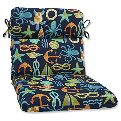 Pillow Perfect Outdoor Seapoint Rounded Corners Chair Cushion, Neptune