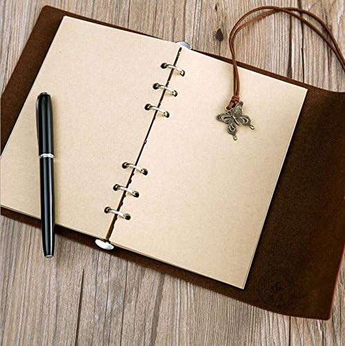 OFKPO Vintage Leather Travel Journal, Leather Journal Laptop Notebook Leather Journal Diary Diary Vintage Scrapbooking Album - Image 4