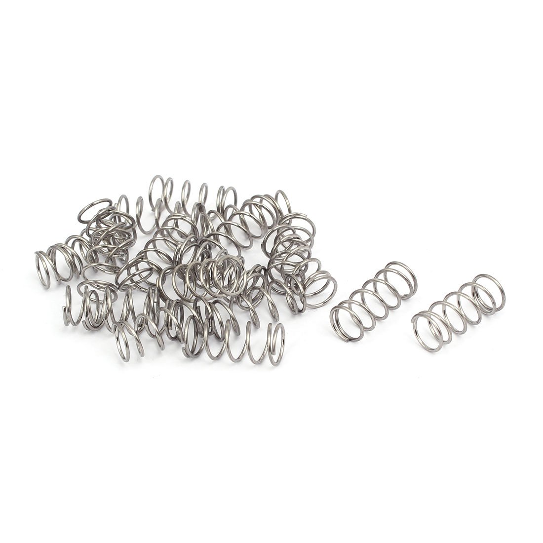 sourcingmap Compression Spring,304 Stainless Steel,9mm OD,0.8mm Wire Size,20mm Free Length,Silver Tone,20Pcs