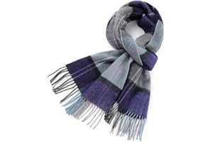 WAMSOFT Wool Winter scarf Plaid scarf Soft Warm Tartan checkered Striped Fashion Scarf Classic for Women Men Scarves
