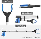 YAUNGEL 43 Inch Litter Picker Grabber with Magnet Foldable 360° Jaws Blue view 6