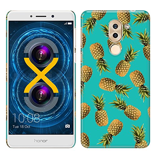 Huawei Honor 6X/ Mate 9 Lite 5.5 Case, Fincibo (TM) Back Cover Hard Plastic Protector, Paradise Pineapples
