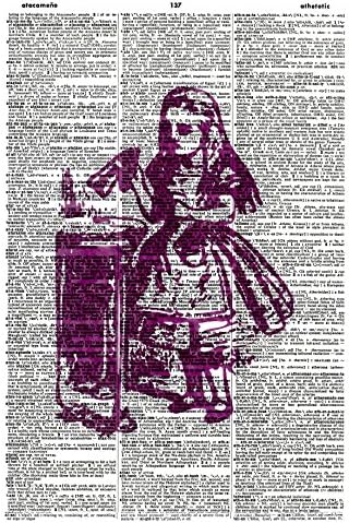 Purple 'Drink Me!' ART PRINT - VINTAGE ART PRINT - ALICE IN WONDERLAND ART PRINT - Vintage Dictionary Art Print - NURSERY ART PRINT - WALL ART - Illustration - Picture - Wall Hanging - Book Print 586D