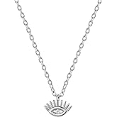 CORIXTAL Evil Eye Necklace For Women,Gold/Silver Evil Eye Pendant Necklace Trendy CZ Diamond Evil Eye Necklace Fashion Jewelry Gift