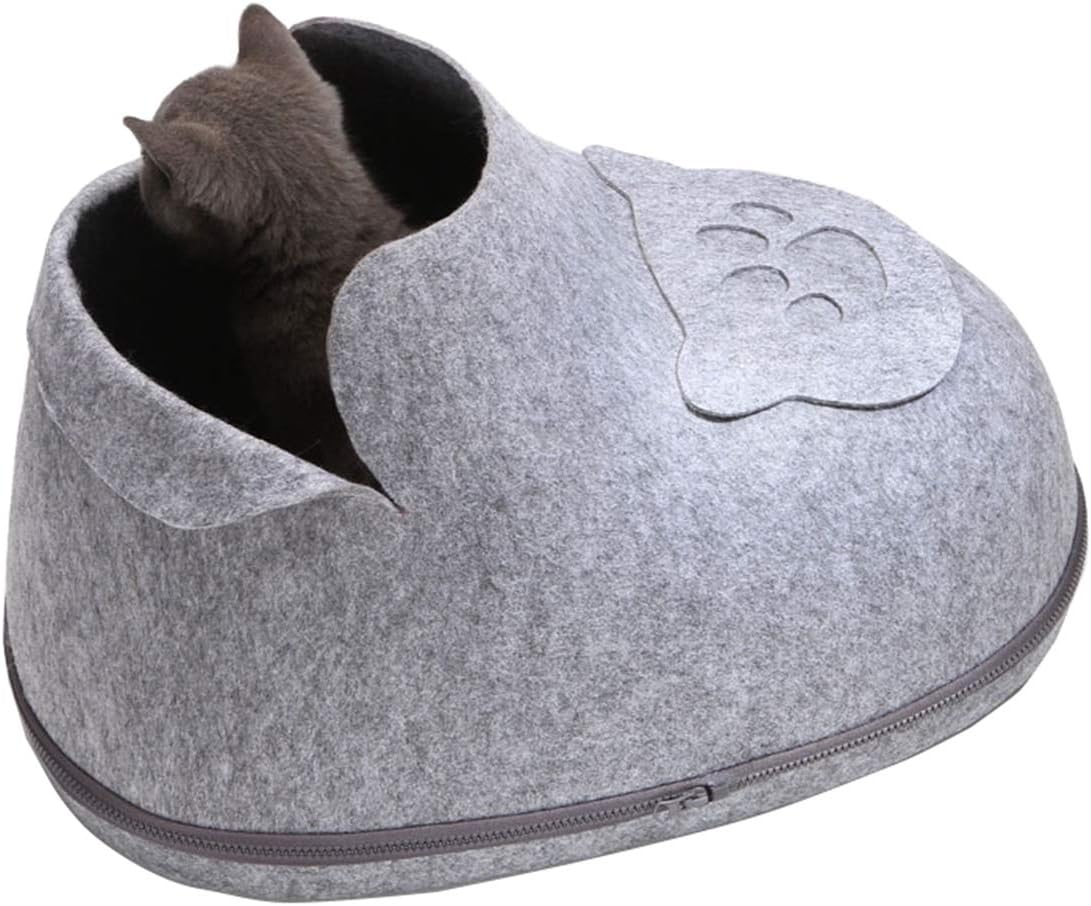 Pawant Dogs Bed Sleeping Zone All Season Cute Shoes Shape Small Dog Cat House Indoor Use Gray