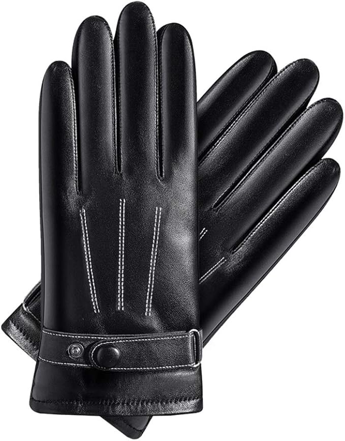 SPRRC Touch Screen Men's Gloves Winter Leather Gloves Men