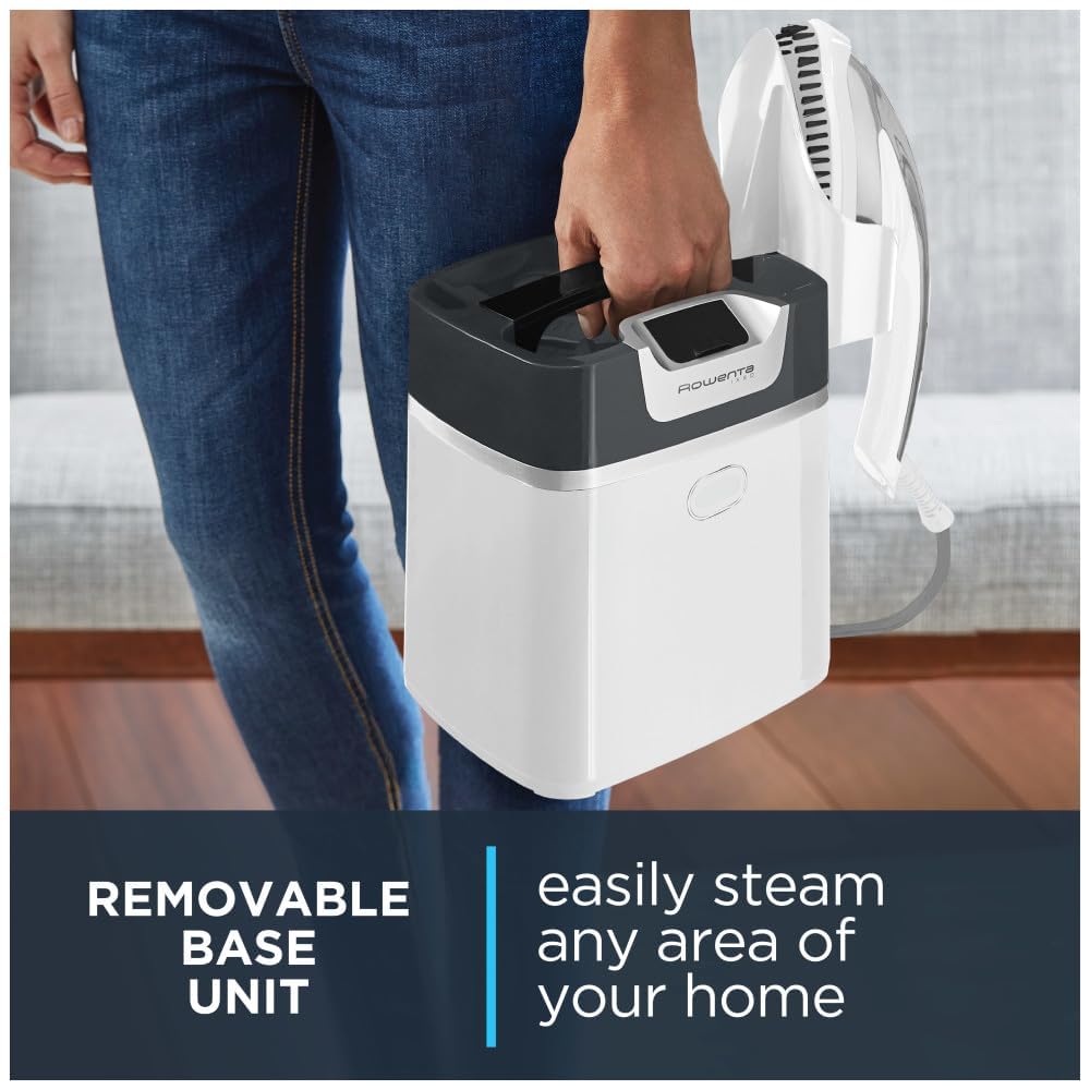 Rowenta, Steamer for Clothes, IXEO Full Size Steamer with Ironing Board, 65 Inches, 45 Second Heatup, 1 Liter Capacity, 1500 Watts, Ironing, Portable, Adjustable, White Clothes Steamer, QR1411