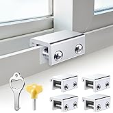 STERGDE Window Security Locks, Adjustable Vent Aluminum Stopper (4 Sets) | Window Locks for Up and Down Windows &amp; Horizontal Windows, Sturdy Sliding Window Locks Protect Your Home and Pets.