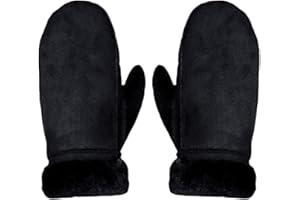 LABANCA Winter Warm Mitten Faux Suede Mittens Gloves for Outdoor Skiing Riding