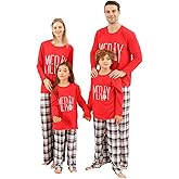 VNVNE Christmas Pajamas for Family Matching Sets Cute Christmas Printed Sleepwear Holiday Xmas PJs for/Women/Men/Couples